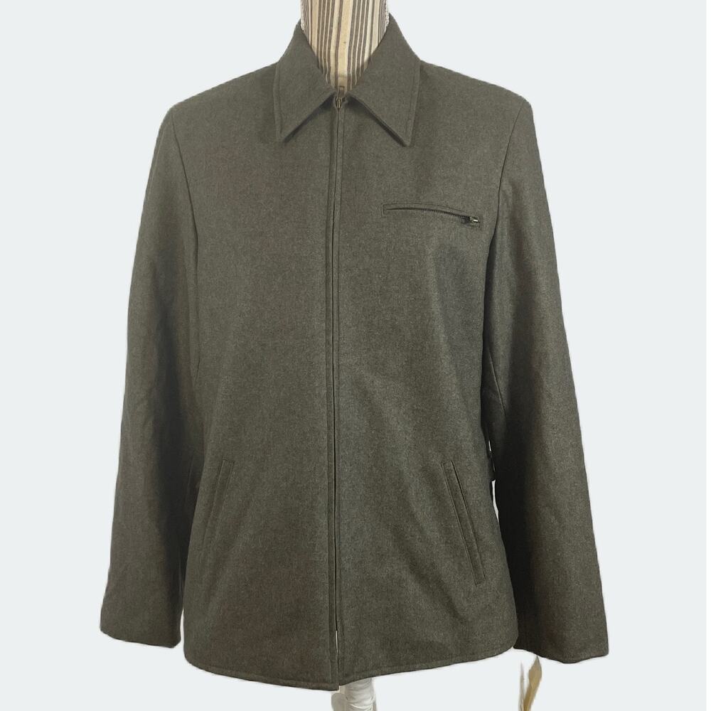 Vintage Evan Picone Green Wool Blend Full Zip Jacket New Old Stock Size 8
